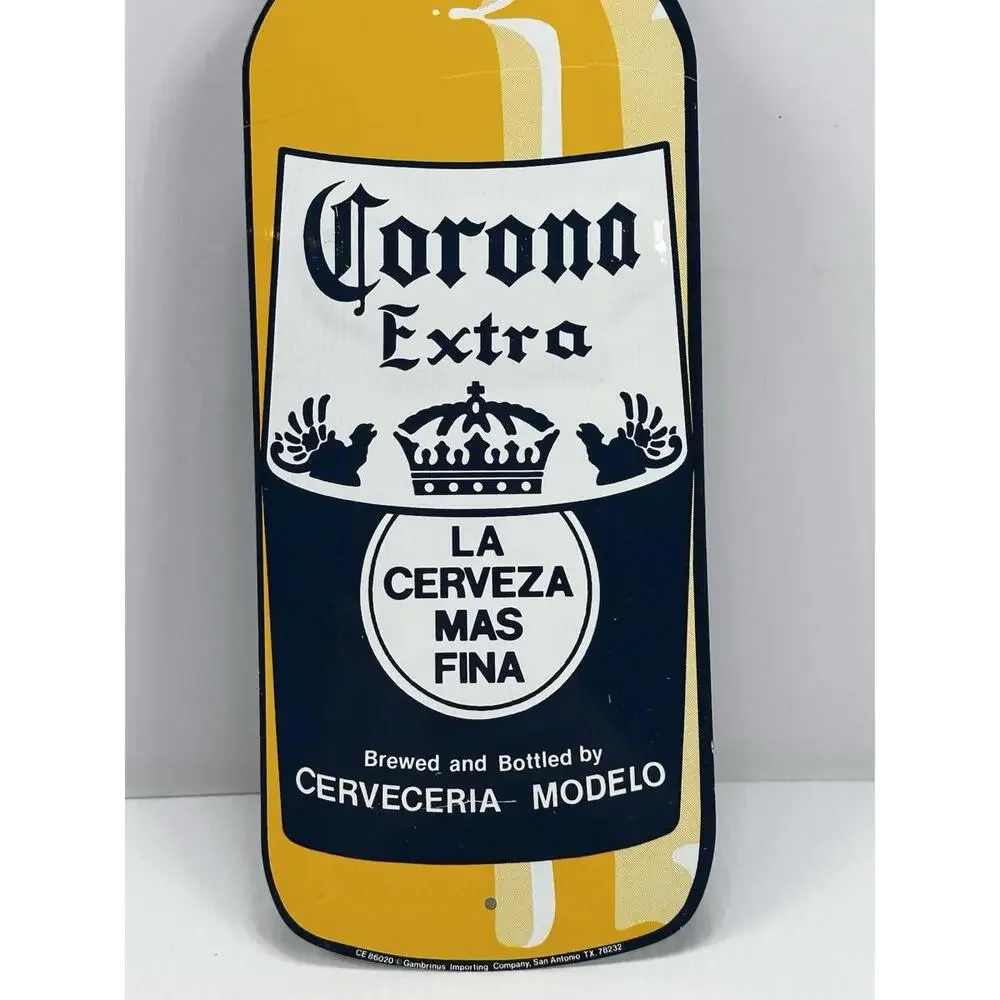 VTG 80's CORONA EXTRA TIN‎ BEER BOTTLE ADVERTISING SIGN 20